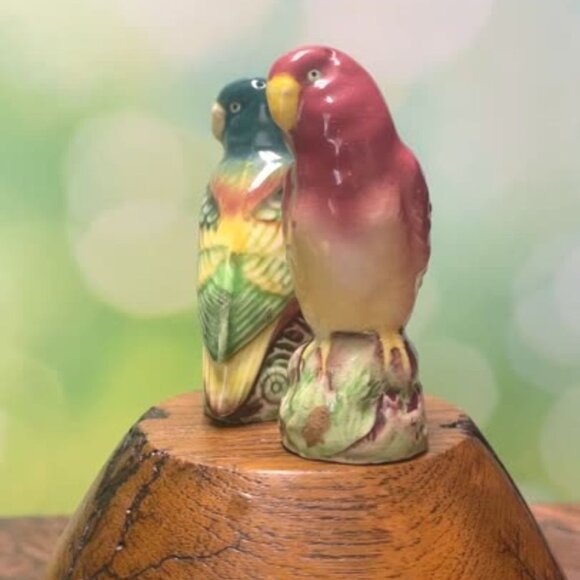 Beautiful Vintage 1950s Budgie Bird Salt & Pepper Shakers – Hand-Painted - Picture 3 of 15